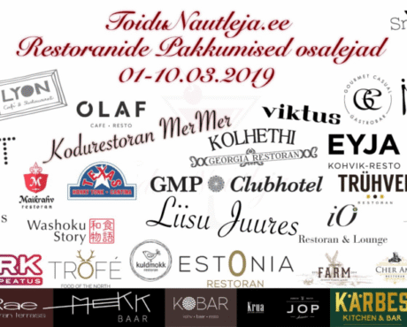 ToiduNautleja Restoranide Nädal märts 2019