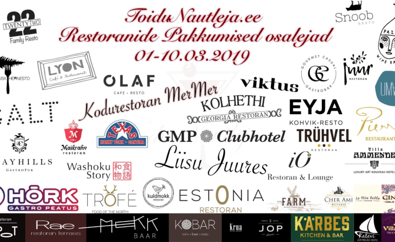 ToiduNautleja Restoranide Nädal märts 2019