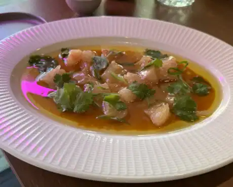 Dorado ceviche Roku Resto Tallinnas. ToiduNautleja Restoranide Nädal