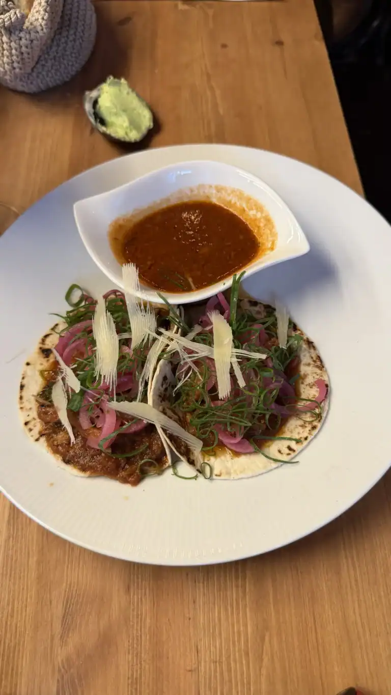 Birria tacos with pulled pork and cheese at SALT restaurant in Tallinn
