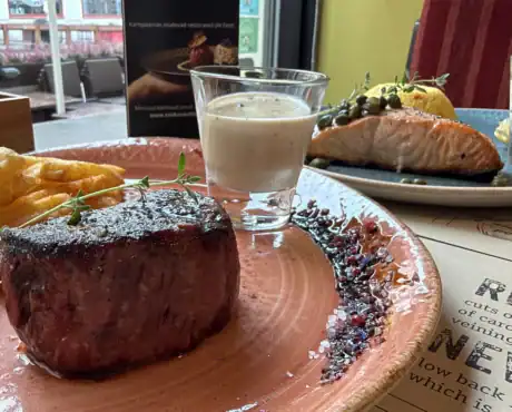 Filet mignon steak at Meat & Wine Steak House Tallinn