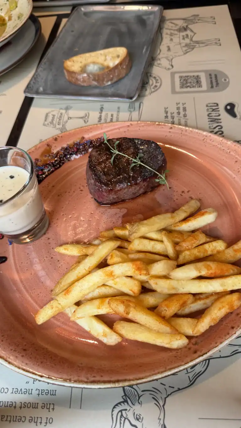 Filet mignon steak at Meat & Wine Steak House Tallinn